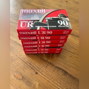 Maxell Cassette Tapes Normal Bias UR 90 Minutes Recording Time New LOT OF 6